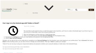 
                            12. Can i sign in to the android app with twitter or gmail? - Goodreads
