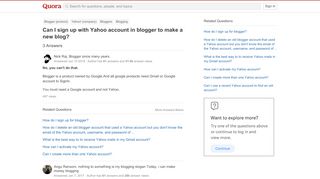 
                            4. Can I sign up with Yahoo account in blogger to make a new blog ...
