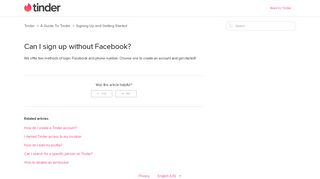 
                            6. Can I sign up without Facebook? – Tinder