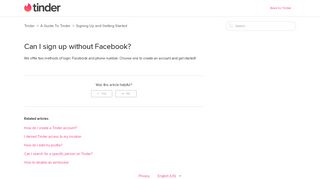 
                            8. Can I sign up without Facebook? – Tinder