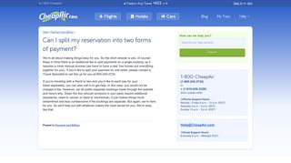 
                            12. Can I split my reservation into two forms of payment? | Help