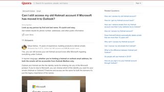 
                            7. Can I still access my old Hotmail account if Microsoft has moved ...