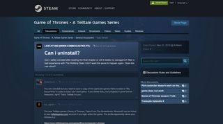 
                            7. Can i uninstall? :: Game of Thrones - A Telltale Games Series General ...