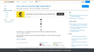 
                            2. Can I use an at symbol (@) inside URLs? - Stack Overflow