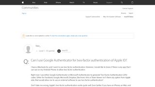 
                            2. Can I use Google Authenticator for two-fa… - Apple Community