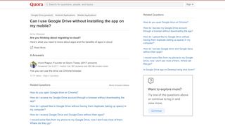 
                            1. Can I use Google Drive without installing the app on my mobile ...