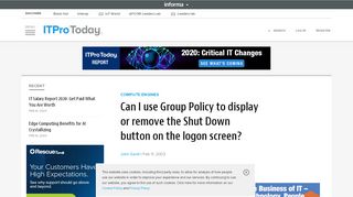 
                            9. Can I use Group Policy to display or remove the Shut Down button on ...