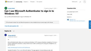 
                            2. Can I use Microsoft Authenticator to sign in to Windows 10 ...