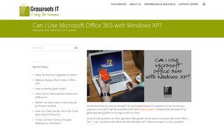 
                            10. Can I Use Microsoft Office 365 with Windows XP? - Grassroots IT