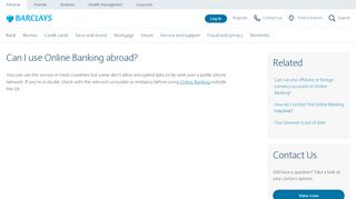 
                            3. Can I use Online Banking abroad? | Barclays