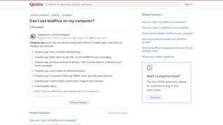 
                            6. Can I use textPlus on my computer? - Quora