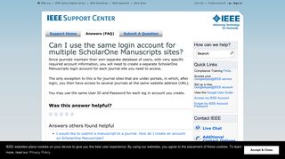 
                            4. Can I use the same login account for multiple ScholarOne ...