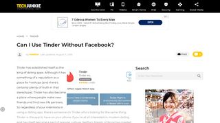 
                            11. Can I Use Tinder Without Facebook? - TechJunkie