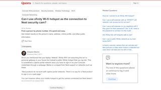 
                            11. Can I use xfinity Wi-fi hotspot as the connection to Nest security ...