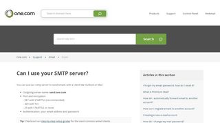 
                            13. Can I use your SMTP server? – Support | One.com