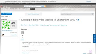 
                            4. Can log in history be tracked in SharePoint 2010? - Microsoft