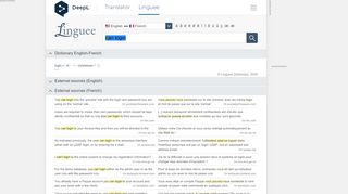 
                            12. can login - French translation – Linguee