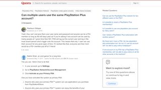 
                            5. Can multiple users use the same PlayStation Plus account? - Quora