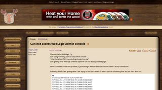 
                            8. Can not access WebLogic Admin console (BEA/Weblogic forum at ...