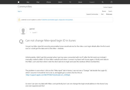 
                            13. Can not change Nike+ipod login ID in itun… - Apple Community