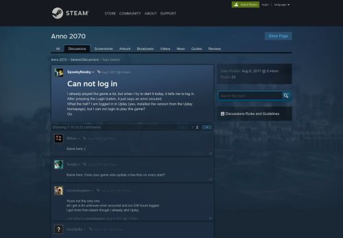 
                            4. Can not log in :: Anno 2070 General Discussions - Steam Community