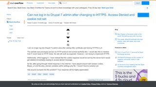 
                            10. Can not log in to Drupal 7 admin after changing to HTTPS. Access ...