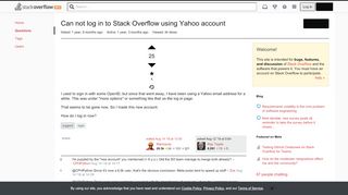 
                            3. Can not log in to Stack Overflow using Yahoo account - ...