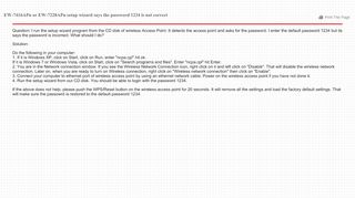 
                            1. Can not login EW-7416APn with password 1234 - Edimax US