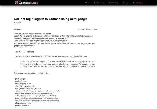 
                            4. Can not login sign in to Grafana using auth.google - Support - Grafana ...