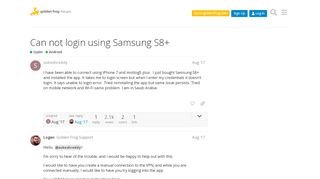 
                            12. Can not login using Samsung S8+ - Android - Golden Frog Forum