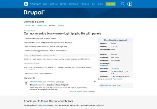 
                            2. Can not override block--user--login.tpl.php file with panels [#2228773 ...