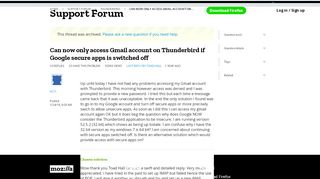 
                            10. Can now only access Gmail account on Thunderbird if Google secure ...