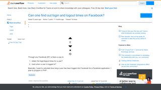 
                            7. Can one find out login and logout times on Facebook? - Stack Overflow