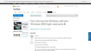 
                            8. Can only log into Windows with pre-Windows 2000 login username ...