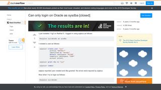 
                            1. Can only login on Oracle as sysdba - Stack Overflow