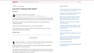 
                            3. Can palm reading predict death? - Quora