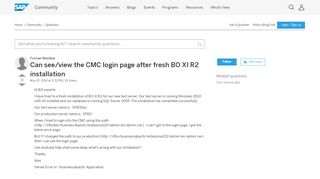 
                            7. Can see/view the CMC login page after fresh BO XI R2 installation ...