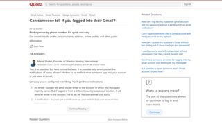 
                            11. Can someone tell if you logged into their gmail? - Quora