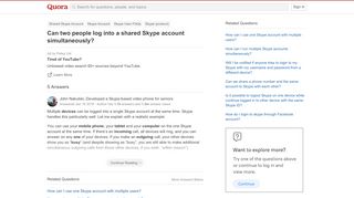 
                            9. Can two people log into a shared Skype account simultaneously? - Quora