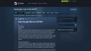 
                            10. Can we get this in COTW? :: theHunter™: Call of the Wild Thoughts ...