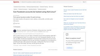 
                            10. Can we hack Facebook account using Kali Linux? - Quora