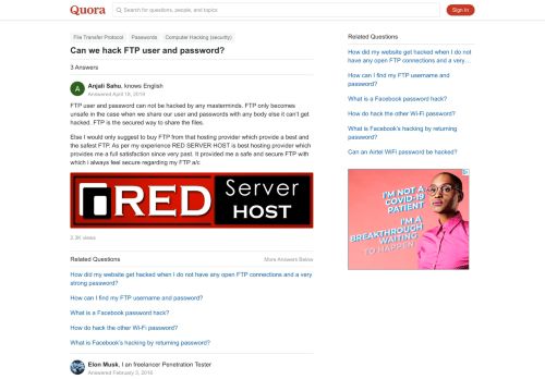 
                            4. Can we hack FTP user and password? - Quora