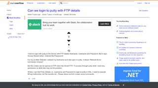 
                            13. Can we login to putty with FTP details - Stack Overflow