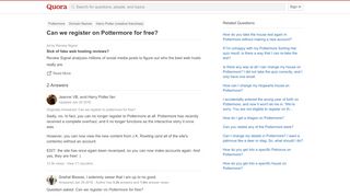 
                            11. Can we register on Pottermore for free? - Quora