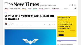 
                            11. Can World Ventures redeem its Rwanda operations? | The New Times ...