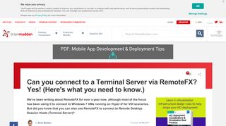 
                            13. Can you connect to a Terminal Server via RemoteFX? Yes! (Here's ...