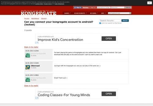 
                            10. Can you connect your kongregate account to android? discussion on ...