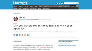 
                            13. Can you disable two-factor authentication on your Apple ID? | Macworld