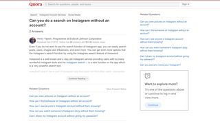 
                            4. Can you do a search on Instagram without an account? - Quora