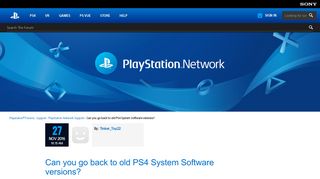 
                            1. Can you go back to old PS4 System Software versions? - PlayStation ...